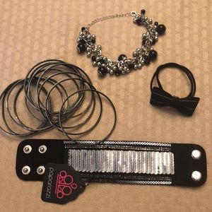 Set of brand new black and silver pieces